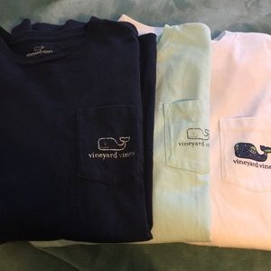 Three vineyard vine long sleeve T-shirts.